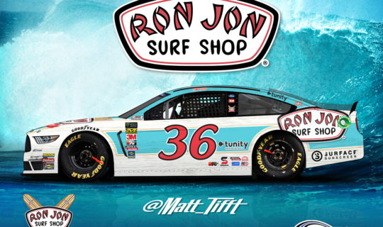 Ron Jon Surf Shop on the #36 of Matt Tifft at Daytona